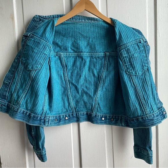 Vintage Rare 70s Over-dyed Blue Teal Pinstripe Type III Levi’s Denim Jacket - Picture 6 of 8